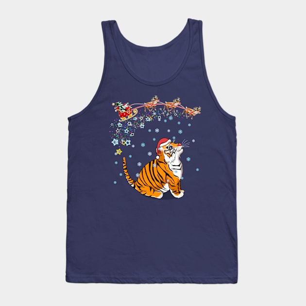 Christmas little tiger and Santa/ Year of the Tiger /New Year 2022/ Tiger 2022 Tank Top by SafSafStore